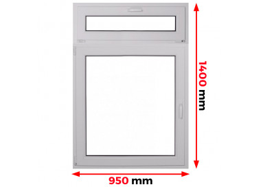 Raam PVC 950 x 1400 mm met Bovenlicht