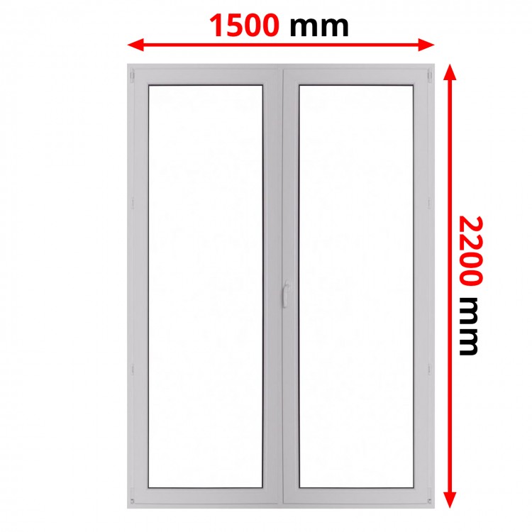 Balkondeuren Tuindeuren Kunststof Kozijnen 1500 x 2200 mm