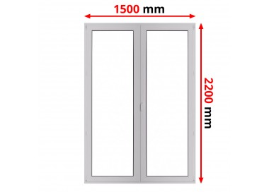 Balkondeuren Tuindeuren Kunststof Kozijnen 1500 x 2200 mm