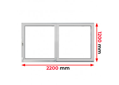 Raam PVC 2200 x 1200 mm - Schuifraam PSK