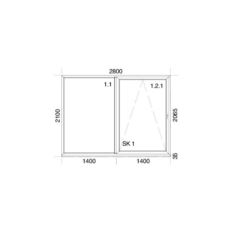 PVC Schuifpuien PSK + Aluskin Tuindeuren Kunststof Kozijnen 2800 x 2100 mm