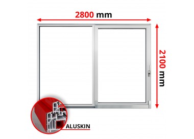 PVC Schuifpuien PSK + Aluskin Tuindeuren Kunststof Kozijnen 2800 x 2100 mm