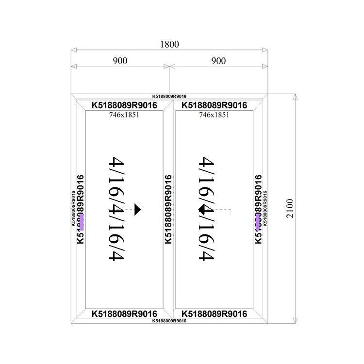 Aluminium Tuindeuren HST 1800 x 2100 mm Schuifdeur MB-77HS