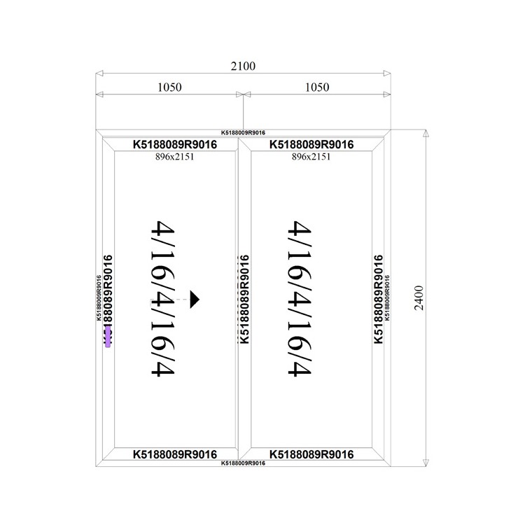 Aluminium Tuindeuren HST 2100 x 2400 mm Schuifdeur MB-77HS