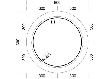 Raam PVC 600 x 600 mm - Ronde