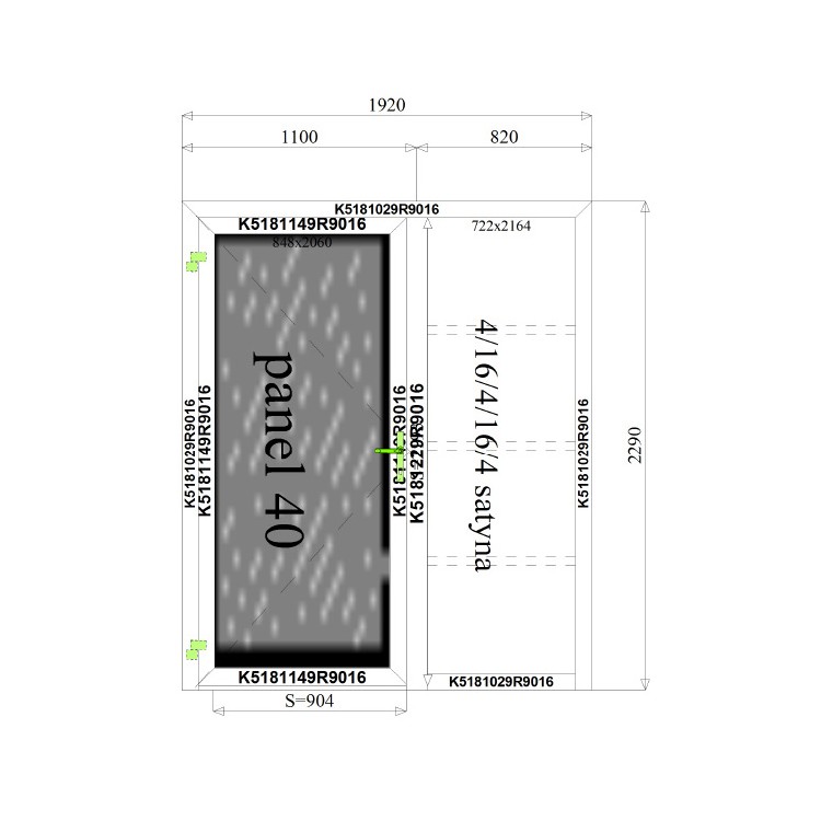 	Aluminium Deur 1920 x 2290 mm Aluprof MB70	
