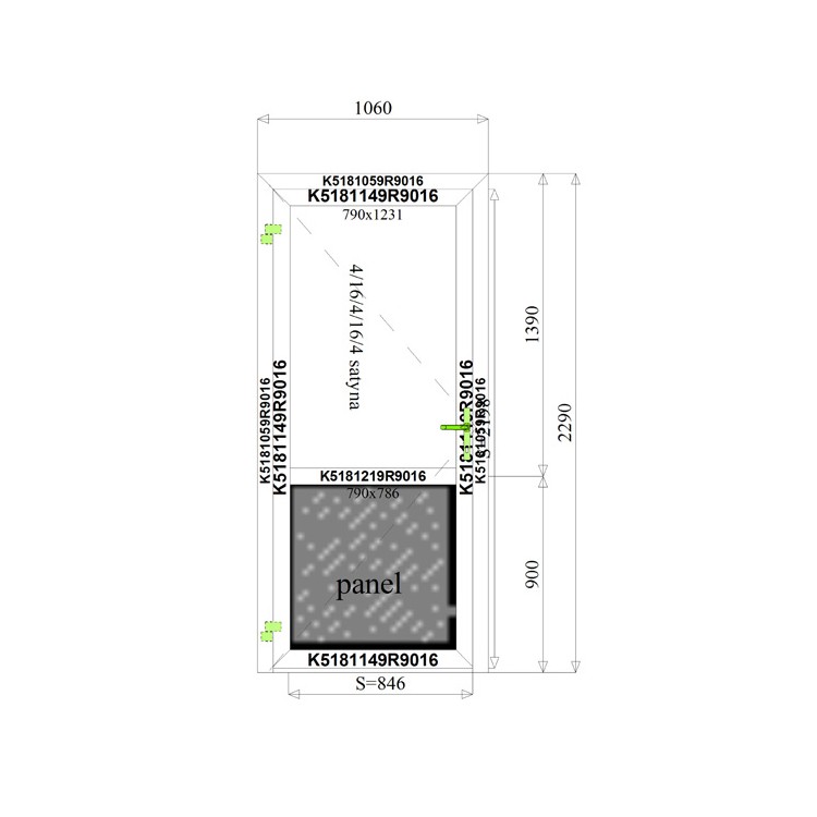 	Aluminium Deur 1060 x 2290 mm Aluprof MB70	