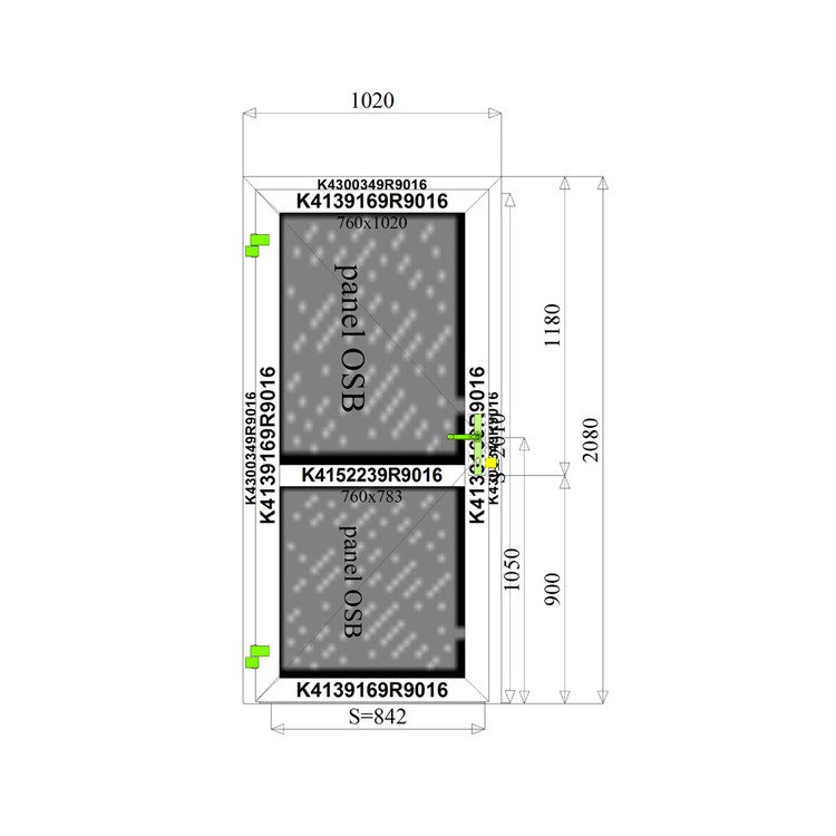 	Aluminium Deur 1020 x 2080 mm Aluprof MB45	