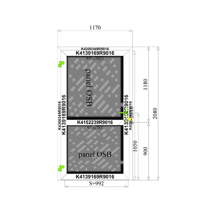 	Aluminium Deur 1170 x 2080 mm Aluprof MB45	