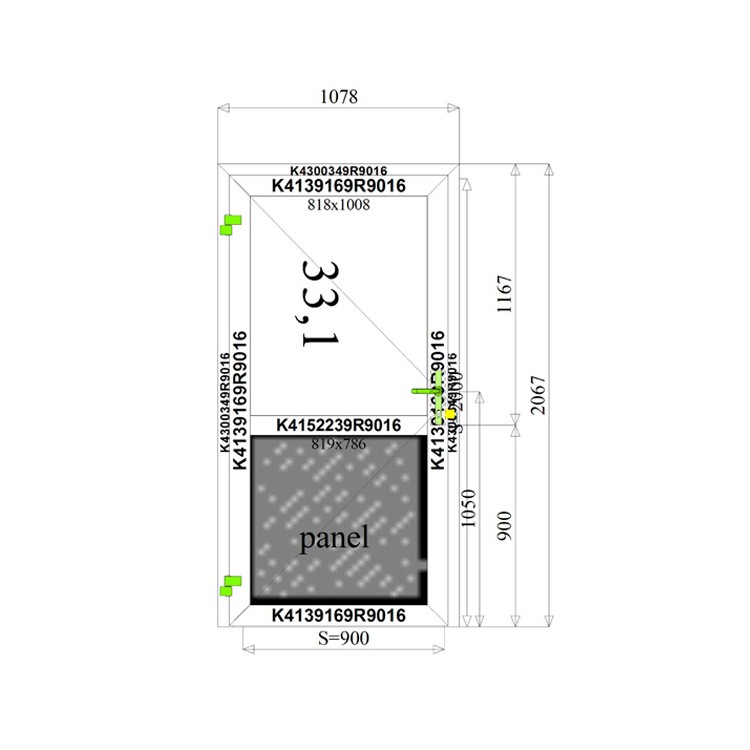 	Aluminium Deur 1078 x 2067 mm Aluprof MB45	