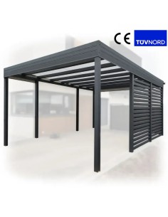 Carport vrijstaand 3x6 m met zijwanden 2+0