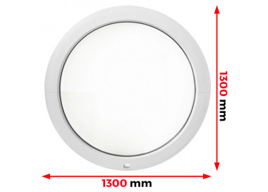 Raam PVC 1300 x 1300 mm - Ronde