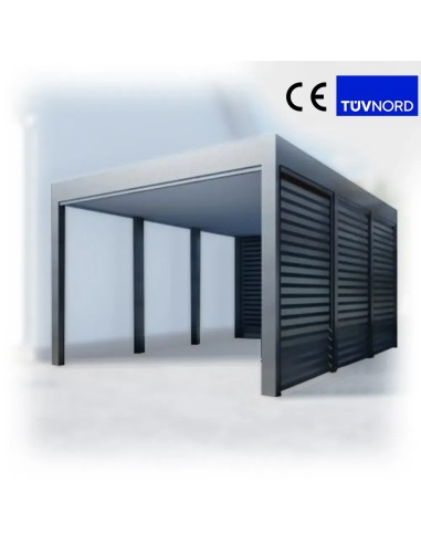 Carport vrijstaand 3x6 m met zijwanden 3+1