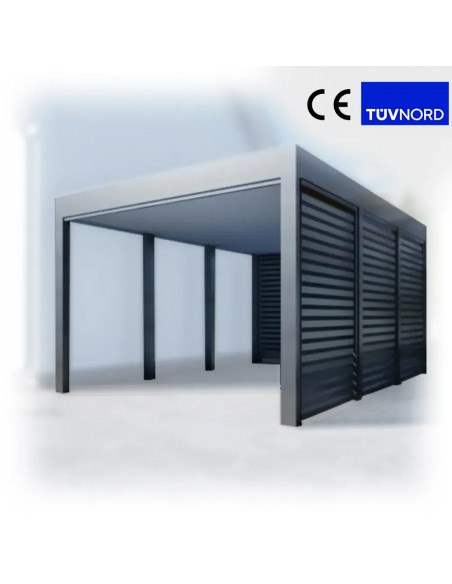 Carport vrijstaand 3x6 m met zijwanden 3+1