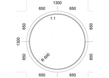Raam PVC 1300 x 1300 mm - Ronde