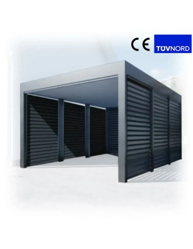 Carport vrijstaand 3x6 m met zijwanden 6+1