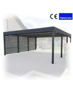 Carport vrijstaand 6x6 m met zijwanden 3+0