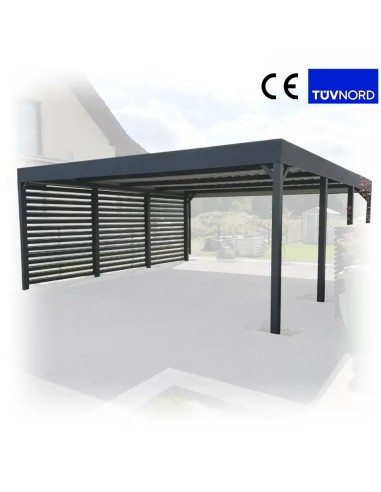 Carport vrijstaand 6x6 m met zijwanden 3+0