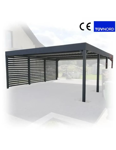Carport vrijstaand 6x6 m met zijwanden 3+0