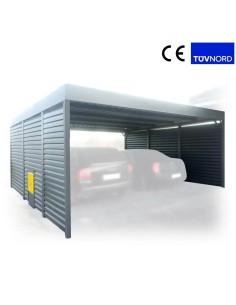 Carport vrijstaand 6x6 m met zijwanden 6+0