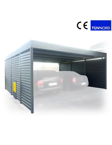 Carport vrijstaand 6x6 m met zijwanden 6+0
