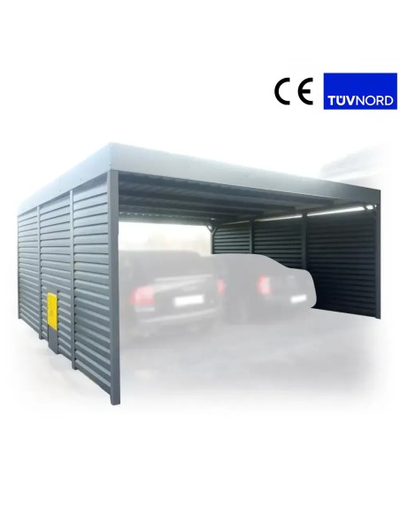Carport vrijstaand 6x6 m met zijwanden 6+0