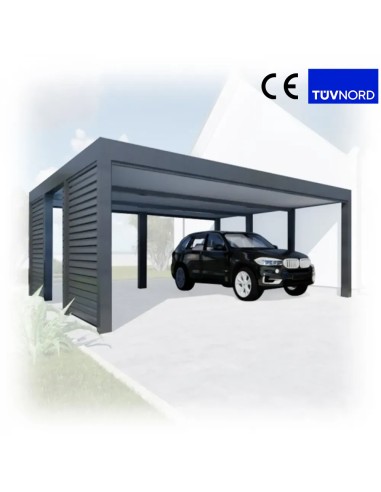 Carport vrijstaand 6x6 m met zijwanden 2+0