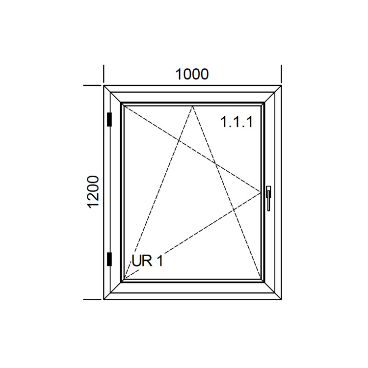 Raam PVC 1000 x 1200 mm