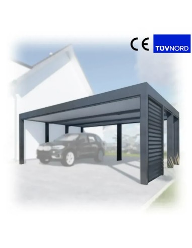 Carport vrijstaand 6x6 m met zijwanden 1+0