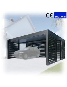 Carport vrijstaand 6x6 m met zijwanden 4+3