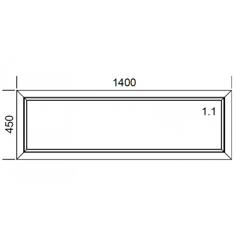Raam PVC 1400 x 450 mm - FIX