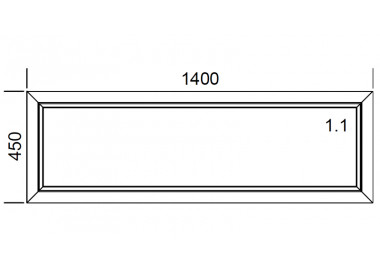 Raam PVC 1400 x 450 mm - FIX