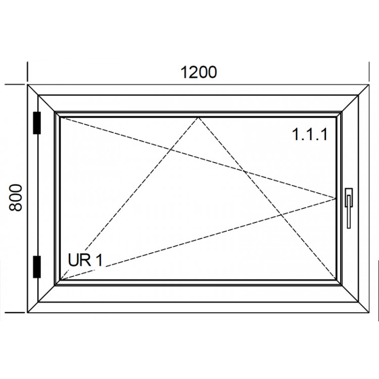 Raam PVC 1200 x 800 mm