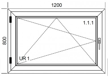 Raam PVC 1200 x 800 mm