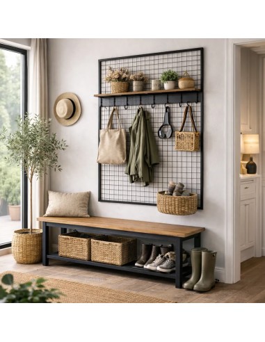 Industrieel Wandrooster Wandrek - 58 x 242 cm