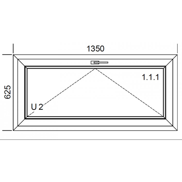 Raam PVC 1350 x 625 mm