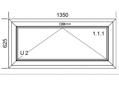Raam PVC 1350 x 625 mm