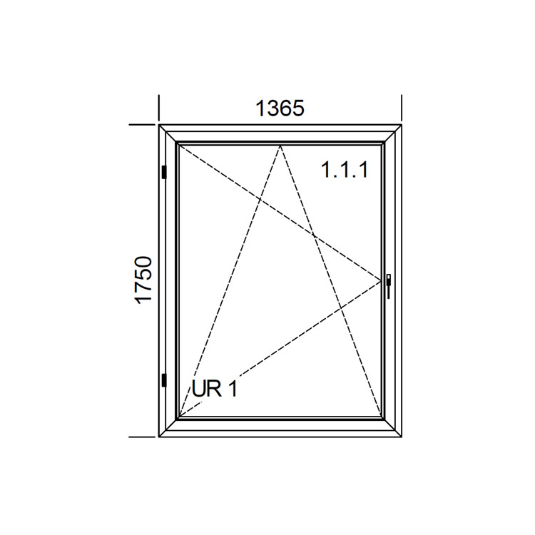 Raam PVC 1365 x 1750 mm