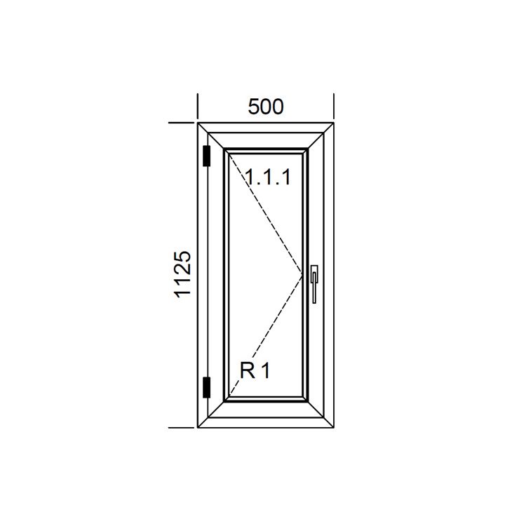 Raam PVC 500 x 1125 mm