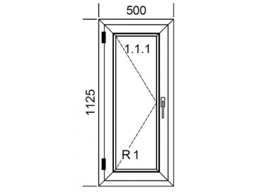 Raam PVC 500 x 1125 mm