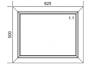 Raam PVC 625 x 500 mm