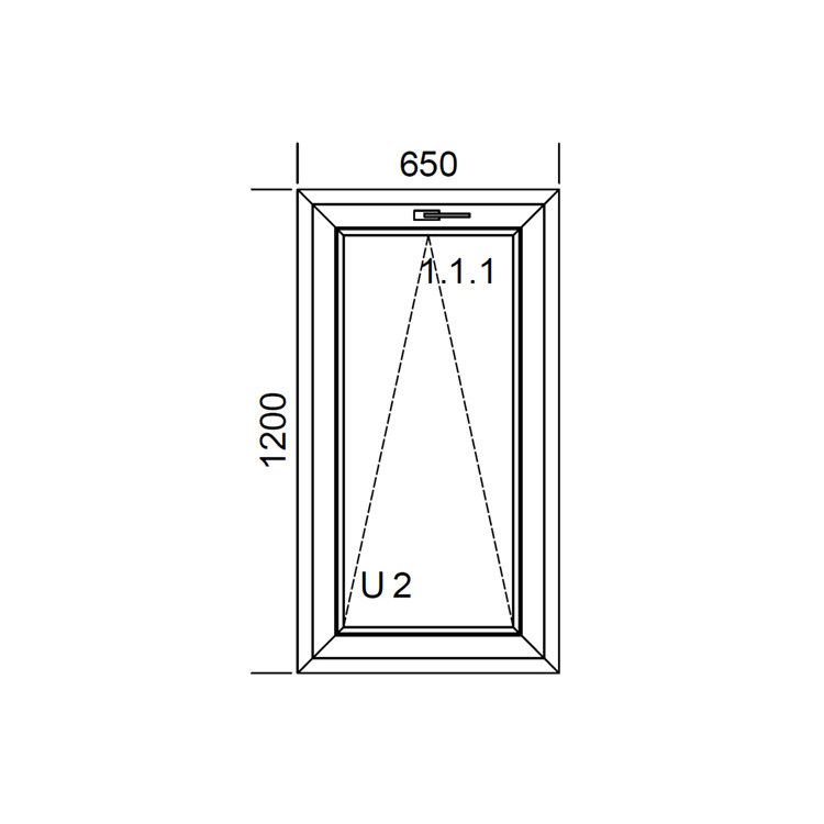 Raam PVC 650 x 1200 mm