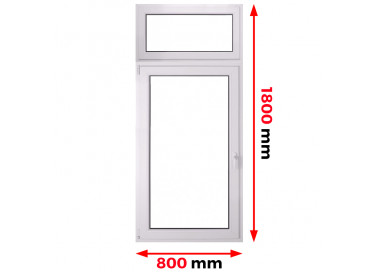 Raam PVC 800 x 1800 mm met Bovenlicht