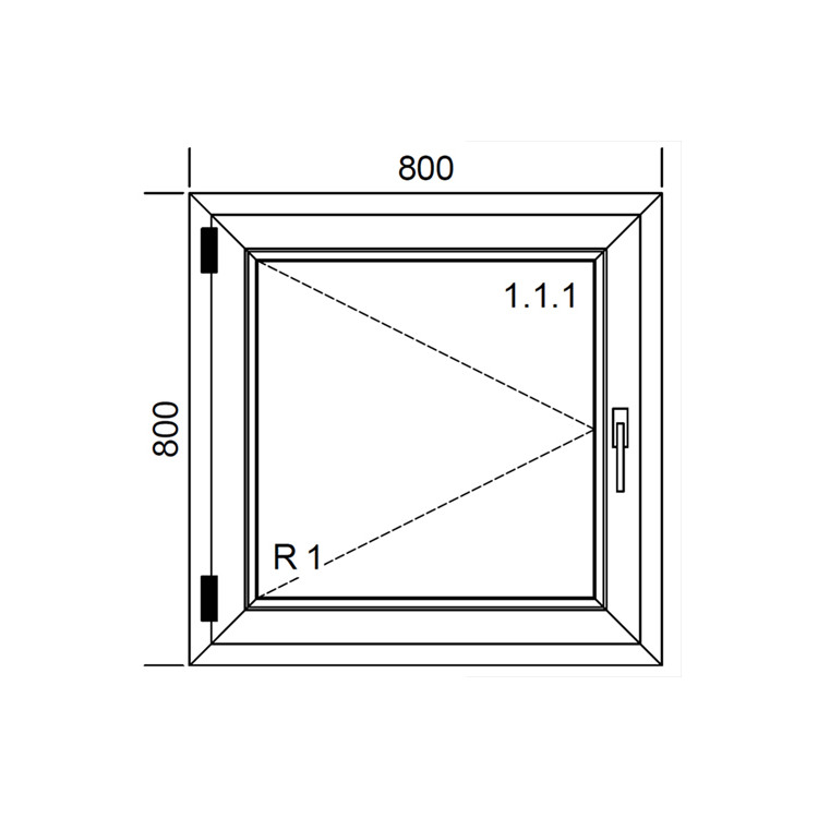 Raam PVC 800 x 800 mm