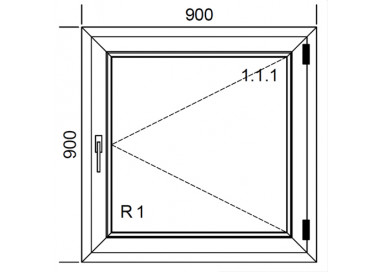 Raam PVC 900 x 900 mm