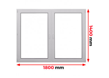 Raam PVC 1800 x 1400 mm - dubbele vleugel