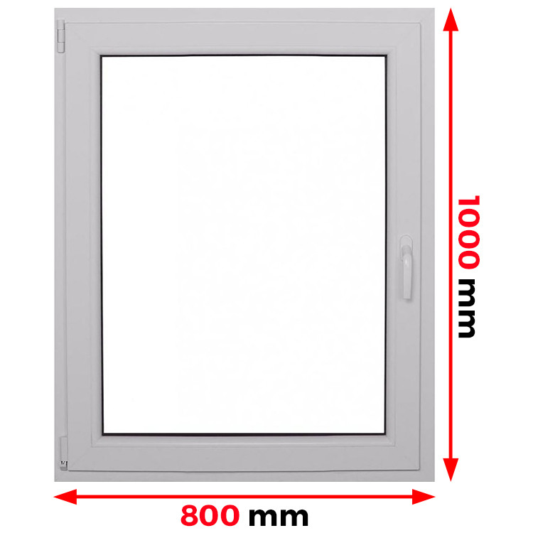 Raam PVC 800 x 1000 mm - dubbele vleugel