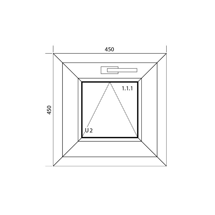 Raam PVC 450 x 450 mm