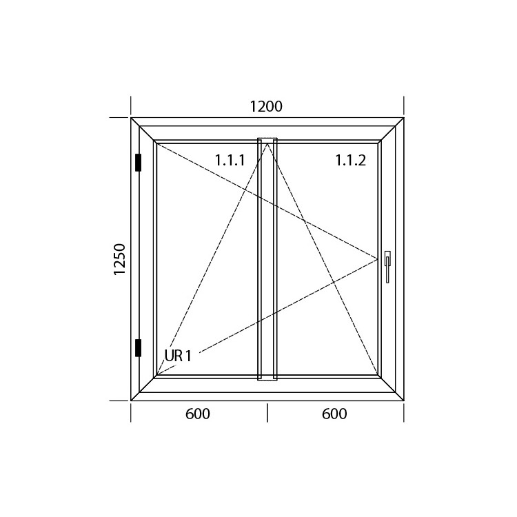 Raam PVC 1200 x 1250 mm