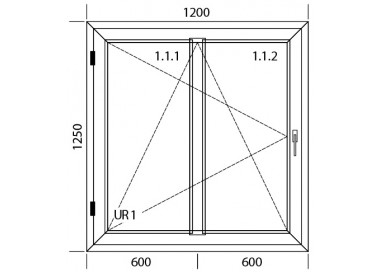 Raam PVC 1200 x 1250 mm